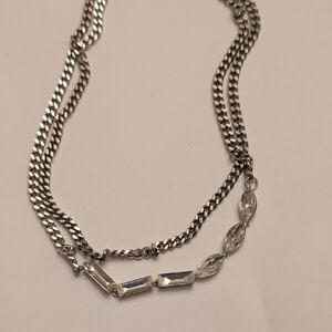 Lisa Freede Silver Necklace with Clear Accents